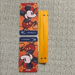 Disney Mickey Mouse Orange and Blue Luggage Tags - Set of 2 tags.